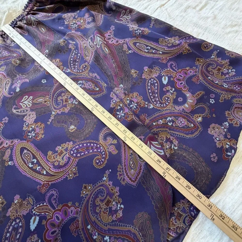 Coldwater Creek‎ Reversible Purple Chiffon Paisley Skirt Flowy Women's PM Petite